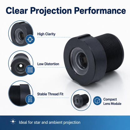 Star Projector Light Lens, 10mm Film Compatible 1:1.67 Projection Ratio Fixed Focus Condenser Lens, Star Projector Light Lens