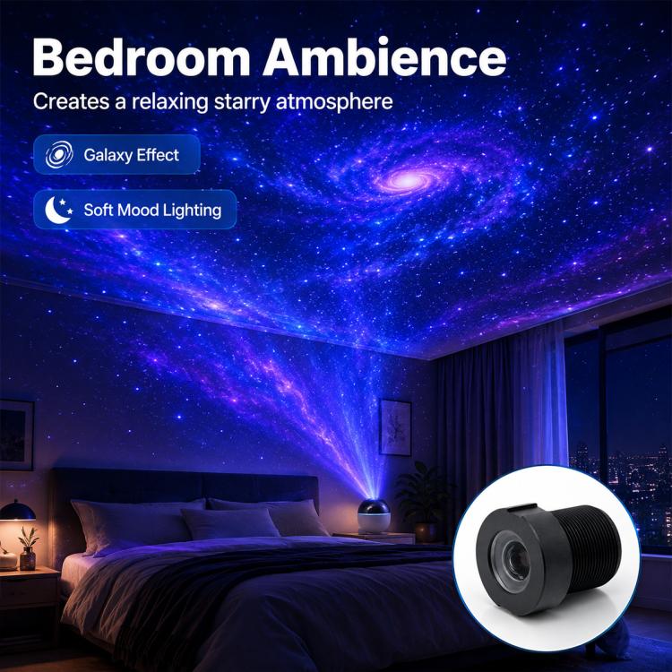 Star Projector Light Lens, 10mm Film Compatible 1:1.67 Projection Ratio Fixed Focus Condenser Lens, Star Projector Light Lens