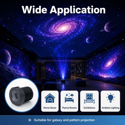 Star Projector Light Lens, 10mm Film Compatible 1:1.67 Projection Ratio Fixed Focus Condenser Lens, Star Projector Light Lens