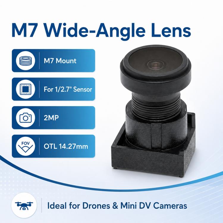 M7 Wide Angle Camera Lens 1/2.7 Inch TTL14.3mm Mini DV Action Camera Lens, 14.3mm M7 Wide Angle Camera Lens