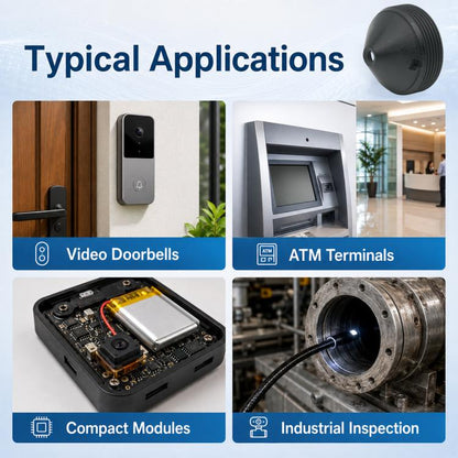 3.7mm Cone Lens 1/2.7 Inch M12 Security Monitor Video Doorbell Lens, 3.7mm Cone Lens