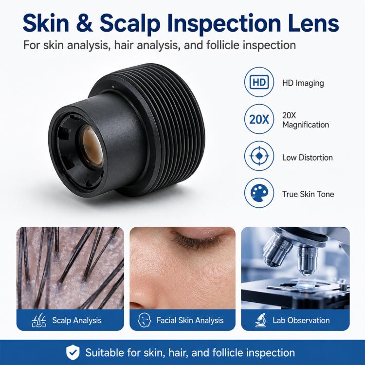 20x High-Definition Skin Analyzer Lens, M8 Interface Distortion-Free Optical Lens, 20x  Camera Lens