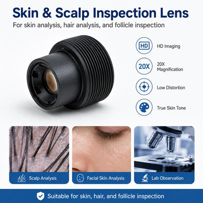 20x High-Definition Skin Analyzer Lens, M8 Interface Distortion-Free Optical Lens, 20x  Camera Lens