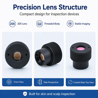 20x High-Definition Skin Analyzer Lens, M8 Interface Distortion-Free Optical Lens, 20x  Camera Lens