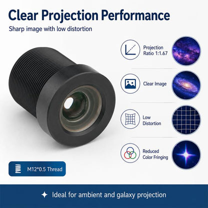 USB Star Projector Light Lens Compatible with 10mm Film High Projection Ratio HD Distortion-free Focusing Lens, USB Star Projector Light Lens