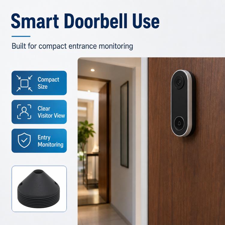 6mm Pointed Lens 1/2.7 Inch 2MP HD Access Control Facial Recognition Camera Lens, 6mm Pointed Lens