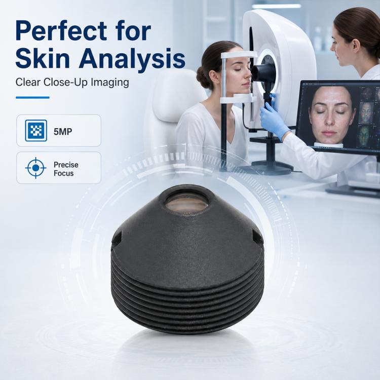 8mm Pointed Lens, Compatible with 1/2.7 Chip Industrial Inspection Skin Scanning Facial Recognition Access Control Equipment, 8mm Pointed Lens