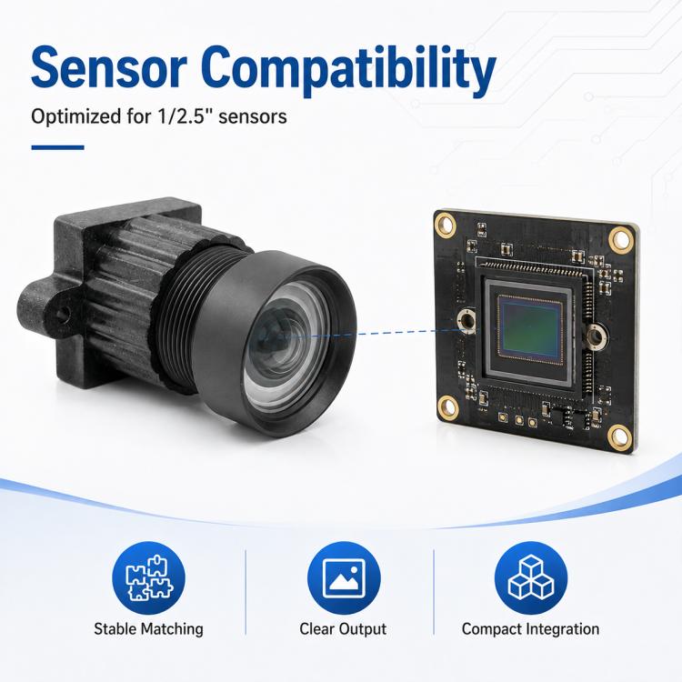 1/2.5 Inch 5MP High Definition Low Distortion AI Recognition Industrial Camera Lens, 1/2.5 Inch 5MP Lens