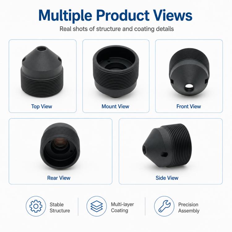 6mm Pointed Cone Lens, Compatible with 1/2.7-inch Chip Barcode Scanning, Recognition, Self-Service Terminal, Face Detection, HD Imaging, 6mm Pointed Cone Lens