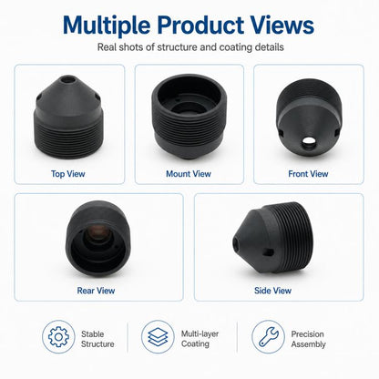 6mm Pointed Cone Lens, Compatible with 1/2.7-inch Chip Barcode Scanning, Recognition, Self-Service Terminal, Face Detection, HD Imaging, 6mm Pointed Cone Lens