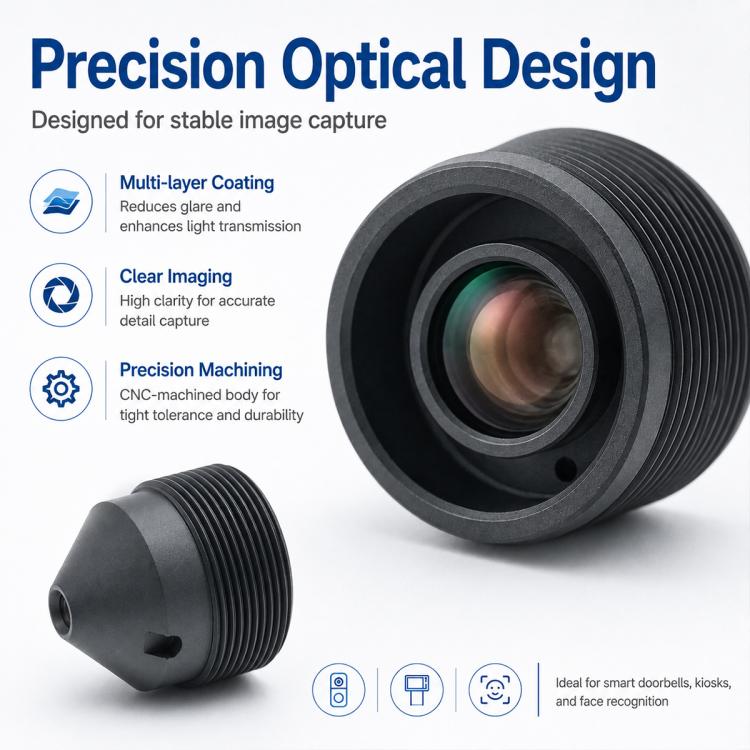 6mm Pointed Cone Lens, Compatible with 1/2.7-inch Chip Barcode Scanning, Recognition, Self-Service Terminal, Face Detection, HD Imaging, 6mm Pointed Cone Lens