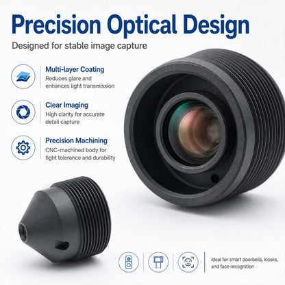 6mm Pointed Cone Lens, Compatible with 1/2.7-inch Chip Barcode Scanning, Recognition, Self-Service Terminal, Face Detection, HD Imaging, 6mm Pointed Cone Lens