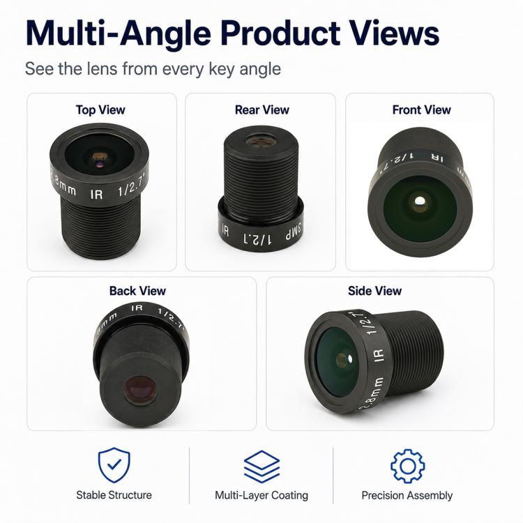 2.8mm 1/2.7 inch 3MP Security Camera Lens Video Doorbell Car Rearview Smart Home HD Lens, 2.8mm 1/2.7 inch Lens