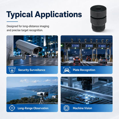 25mm Telephoto Optical Lens 5MP HD Lens for 1/2.7 Inch Sensor, Security Surveillance and Video Conferencing, 25mm Telephoto Optical Lens