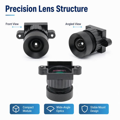Robotic Mower Camera Lens, 5MP 1/2.5 Inch Sensor Lens, Binocular Camera Lens for Face Recognition, Low Distortion Design, Robotic Mower Camera Lens
