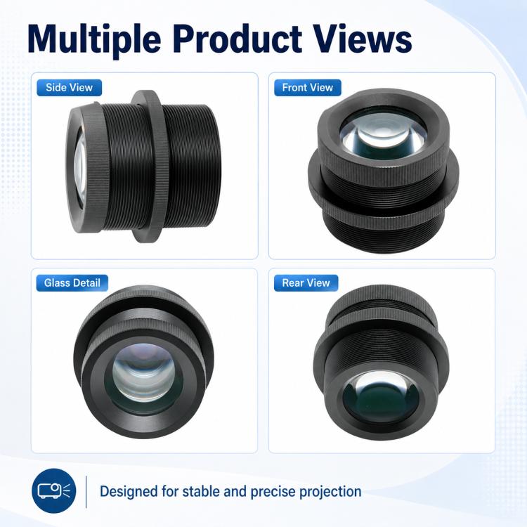 Advertising Projection Light Lens, Compatible with 25mm Film, 1:0.5 Projection Ratio, High Definition High Brightness Low Distortion Lens, rojection Light Lens