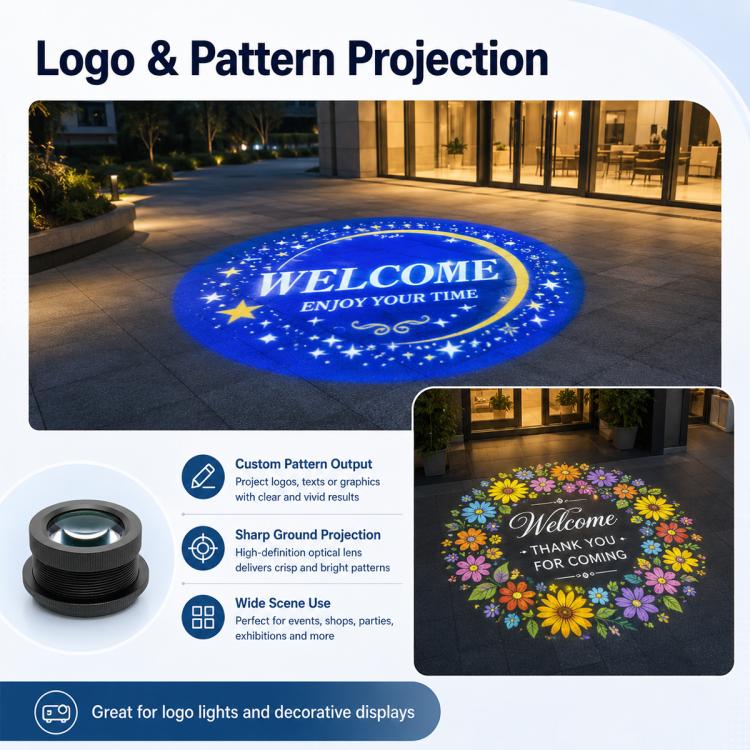 Advertising Projection Light Lens, Compatible with 25mm Film, 1:0.5 Projection Ratio, High Definition High Brightness Low Distortion Lens, rojection Light Lens