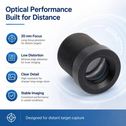 20mm Telephoto Lens 5MP HD Infrared Sensitive Lens for 1/2.5 Inch Sensor, Security Surveillance, 20mm Telephoto Lens