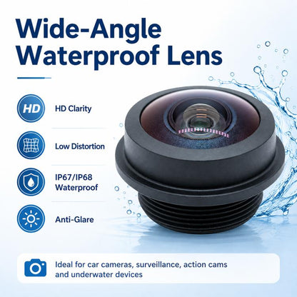 1.8mm Wide Angle Lens, 1/2.9 Inch Sensor HD Night Vision Panoramic Waterproof Lens for Automotive Surround View and Rear View Cameras, 1.8mm Wide Angle Lens