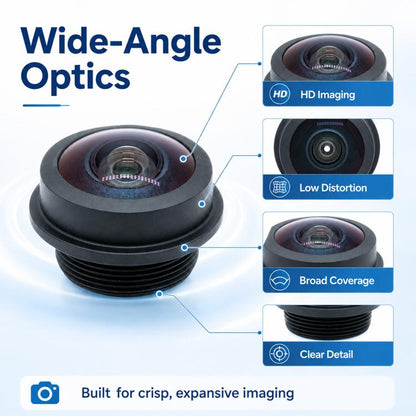 1.8mm Wide Angle Lens, 1/2.9 Inch Sensor HD Night Vision Panoramic Waterproof Lens for Automotive Surround View and Rear View Cameras, 1.8mm Wide Angle Lens