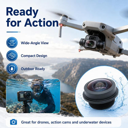 1.8mm Wide Angle Lens, 1/2.9 Inch Sensor HD Night Vision Panoramic Waterproof Lens for Automotive Surround View and Rear View Cameras, 1.8mm Wide Angle Lens