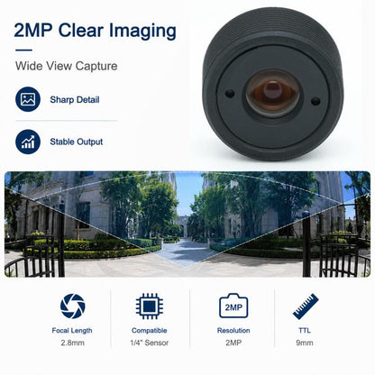 2.8mm Cylindrical Lens, 1/4 Inch Sensor Lens for Video Doorbells, Bank ATMs and Teller Machine Camera Modules, mm Cylindrical Lens