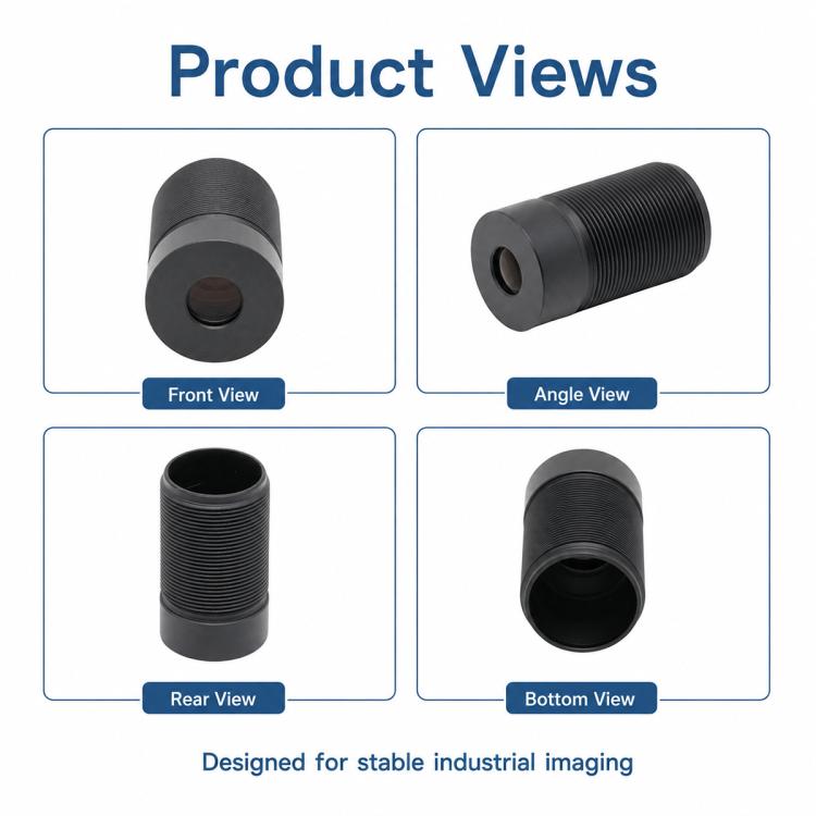 Industrial Machine Vision Lens, 25mm Telephoto Macro Lens, 5MP HD Large Depth Field Lens for Industrial Inspection, 25mm Telephoto Macro Lens