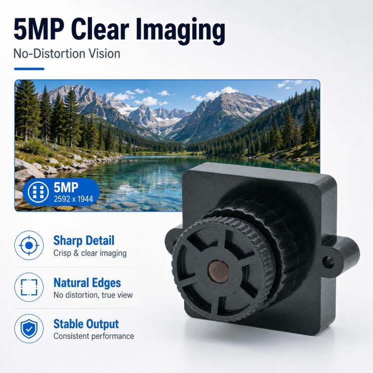 M12 Low Distortion Lens 7.2mm 5MP Lens for 1/2.5 Inch Sensor, Digital Camera and Hunting Camera, 7.2mm M12 Lens