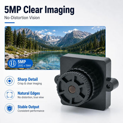M12 Low Distortion Lens 7.2mm 5MP Lens for 1/2.5 Inch Sensor, Digital Camera and Hunting Camera, 7.2mm M12 Lens