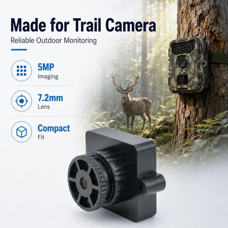 M12 Low Distortion Lens 7.2mm 5MP Lens for 1/2.5 Inch Sensor, Digital Camera and Hunting Camera, 7.2mm M12 Lens