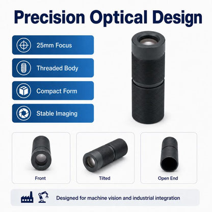 25mm M9 Industrial Machine Vision Lens, F4.5 Large Depth of Field Lens for 1/2.5 Inch Sensor, Industrial Inspection, 25mm M9 Lens