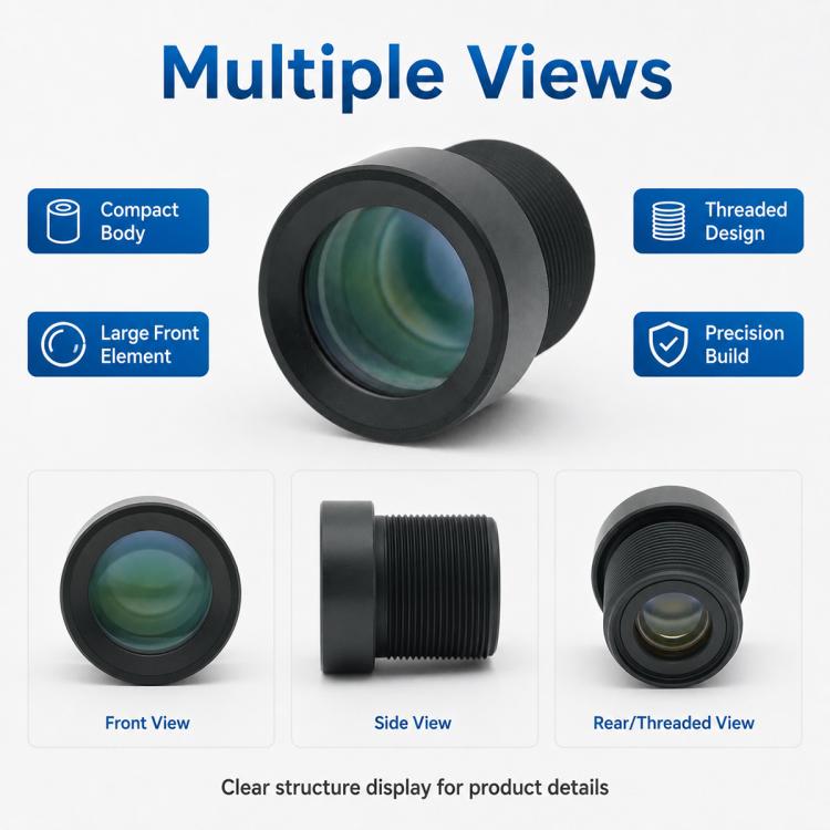 16mm Telephoto 8MP HD Lens for 1/1.8 Inch Sensor, Security Surveillance, License Plate Recognition and Machine Vision, 16mm Telephoto 8MP HD Lens