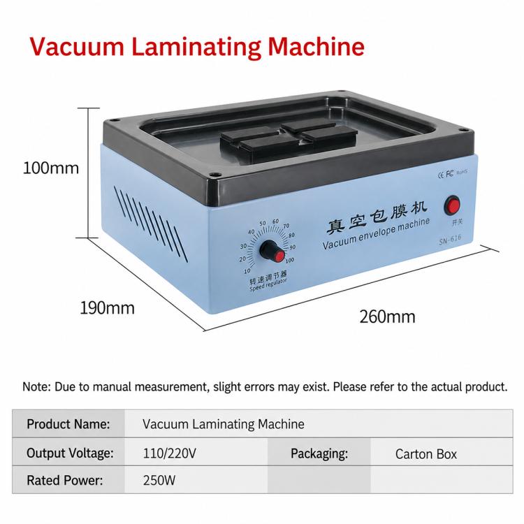 Universal Vacuum Wrapping & Skin Application Machine for Smartphones, US Plug, EU Plug, UK Plug