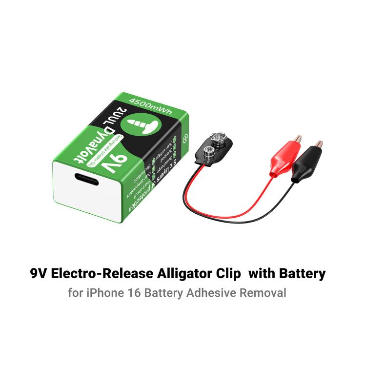 2UUL BT04 Quick-Release Cable 9V Battery Adhesive with Power Supply, For iPhone 16 Series