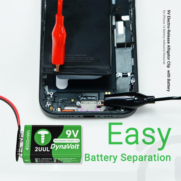 2UUL BT04 Quick-Release Cable 9V Battery Adhesive with Power Supply, For iPhone 16 Series