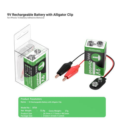 2UUL BT04 Quick-Release Cable 9V Battery Adhesive with Power Supply, For iPhone 16 Series