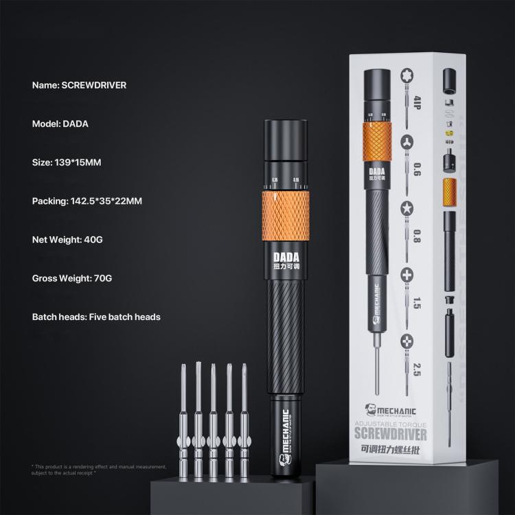 MECHANIC DADA 5 in 1 Auto-Lock Adjustable Torque Screwdriver Set, MECHANIC DADA