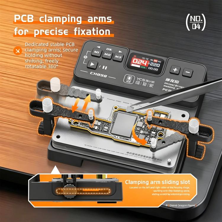 YCS Divine Dragon Flame CH898 Motherboard Layer Separation Heating Stage, EU Plug, US Plug