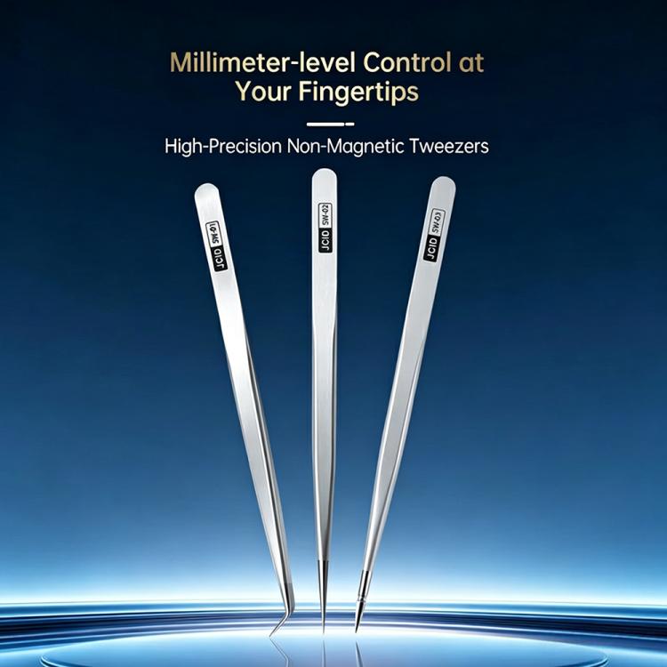 JCID SW Series Non-magnetic Stainless Steel Flying Wire Alloy Tweezers, SW-01 / 2D, SW-02 / 2D, SW-03 / 3D