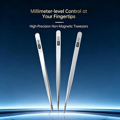JCID SW Series Non-magnetic Stainless Steel Flying Wire Alloy Tweezers, SW-01 / 2D, SW-02 / 2D, SW-03 / 3D
