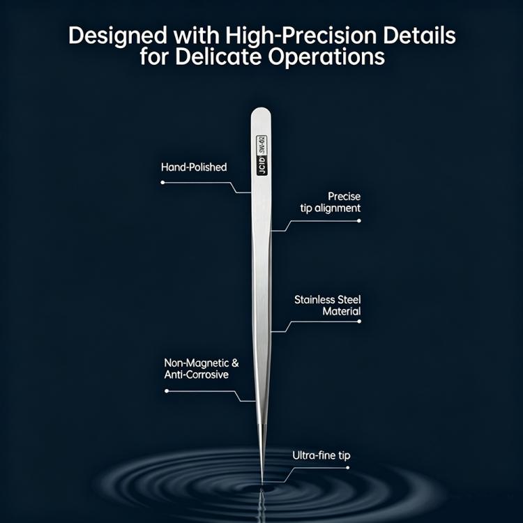 JCID SW Series Non-magnetic Stainless Steel Flying Wire Alloy Tweezers, SW-01 / 2D, SW-02 / 2D, SW-03 / 3D