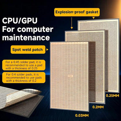 XZZ CPU / GPU Computer-Specific Spot Welding Pads, 0.2 to 0.4mm, 0.25 to 0.45mm, Spot Welding Pads