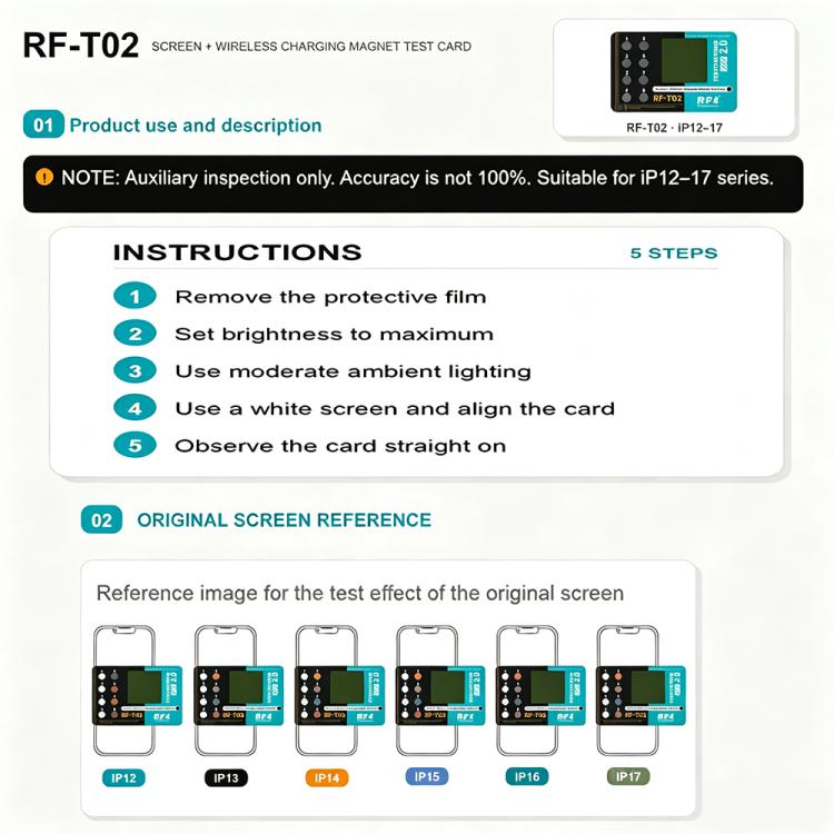 RF4 RF-T02 Original Screen Recognition Magnetic Ring Detection 2 in 1 Dual Detection Card