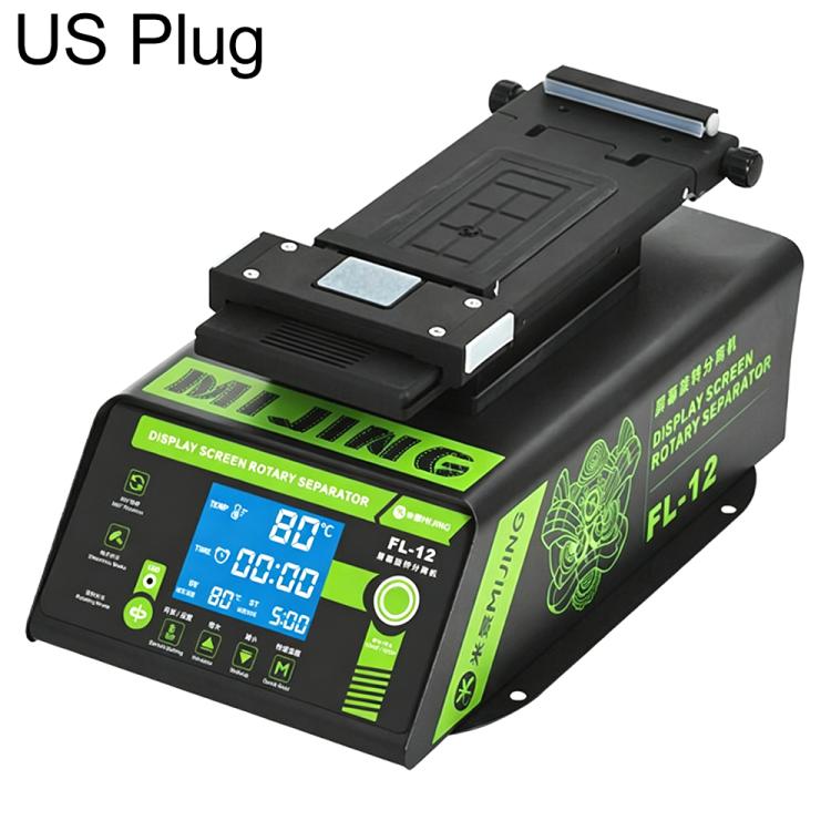 MIJING FL-12 Multi-Functional 360 Rotating Built-in Vacuum Pump Display Screen Heating Separator, EU Plug, US Plug