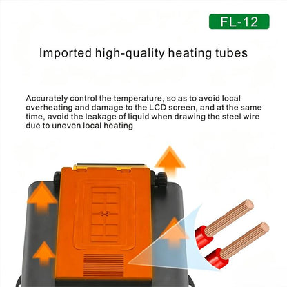 MIJING FL-12 Multi-Functional 360 Rotating Built-in Vacuum Pump Display Screen Heating Separator, EU Plug, US Plug