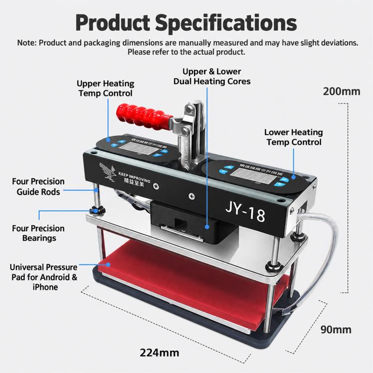 JY-18 Dual Temperature Control Professional Phone Repair Pressure Holding Station, EU Plug, US Plug
