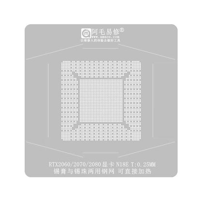 AMAOE RTX2080 2070 2060 GTX1660 0.25mm Directly Heating BGA Reballing Stencil Tin Planting Platform
