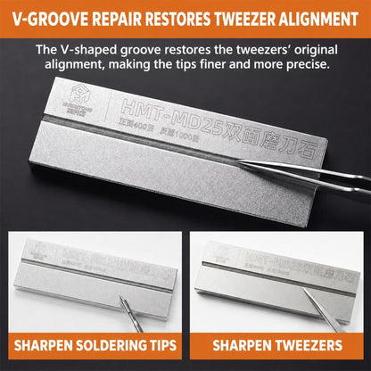HuiMinTONG HMT-MD25 Double-sided Used Tweezers Correction Whetstone Stone