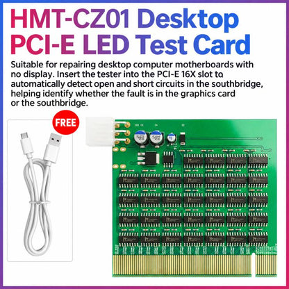 HuiMinTONG HMT-CZ01 PCI-E 16X Desktop PC Motherboard Diagnostic Tester with LED