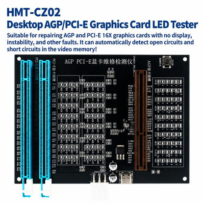 HuiMinTONG HMT-CZ02 HMT-CZ02 AGP PCI-E 16X Graphics Card Diagnostic Tester with LED
